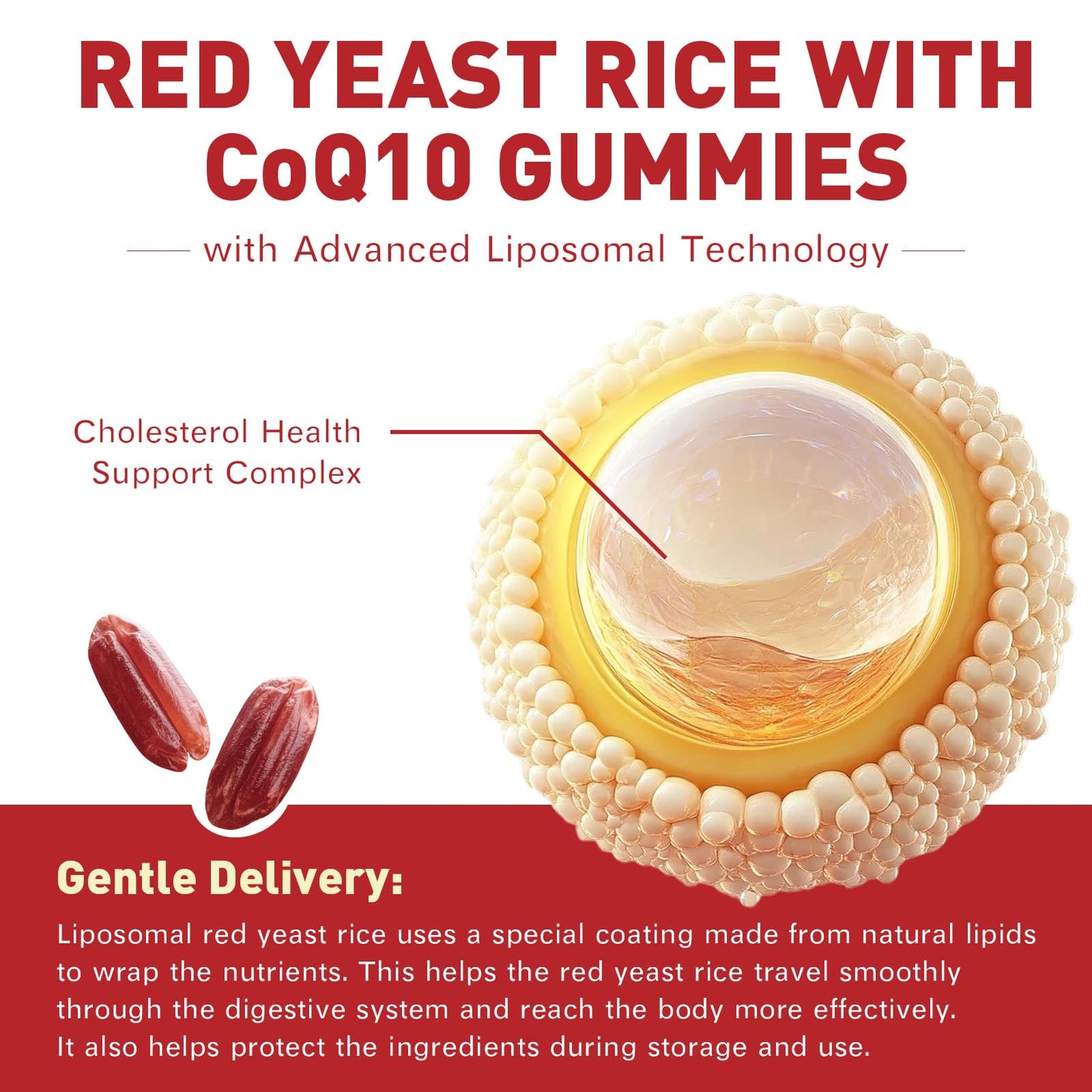 Geeoasis Red Yeast Rice with CoQ10 Gummies 60 Count