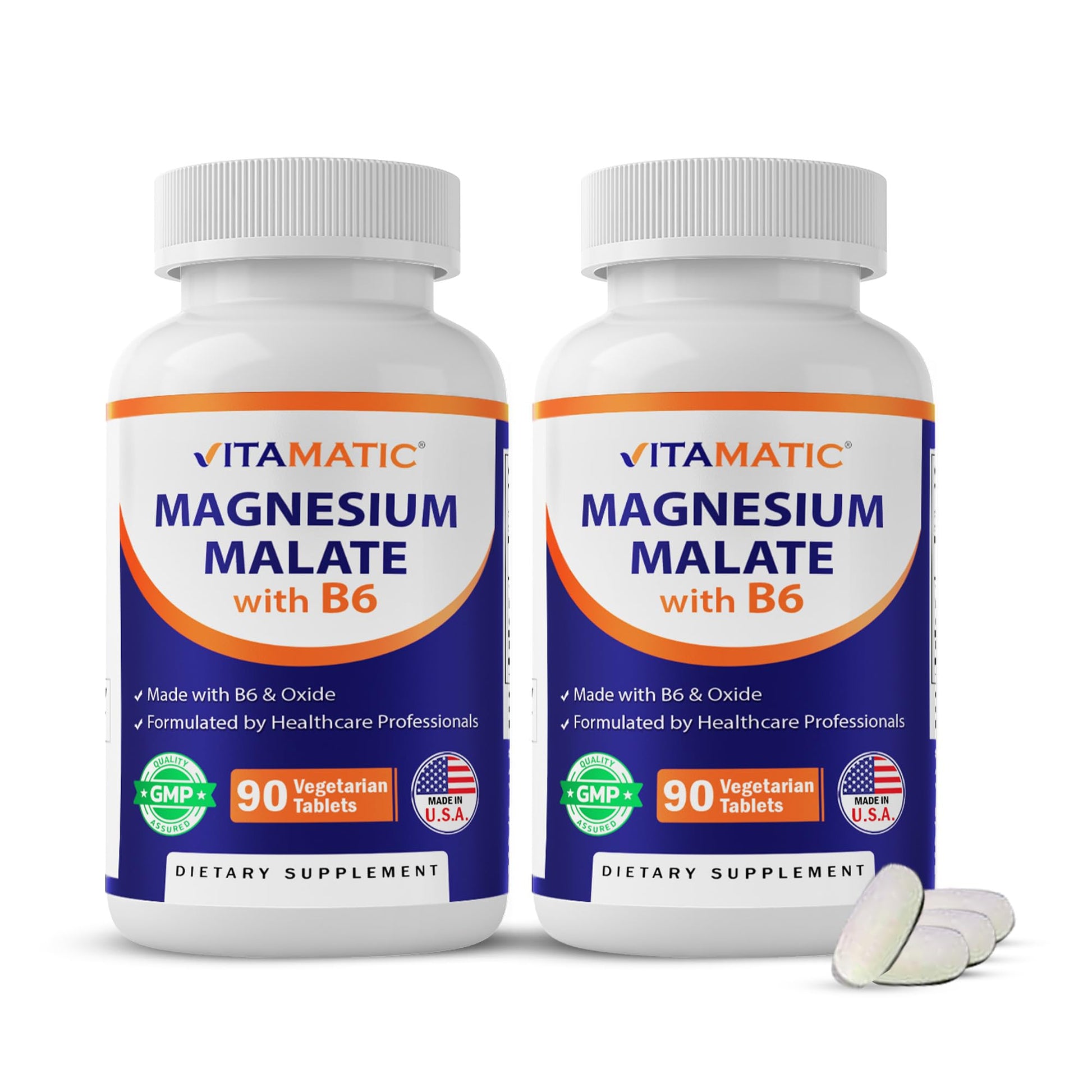 Vitamatic Magnesium Malate 2000mg per Serving Tablets, 90 Count
