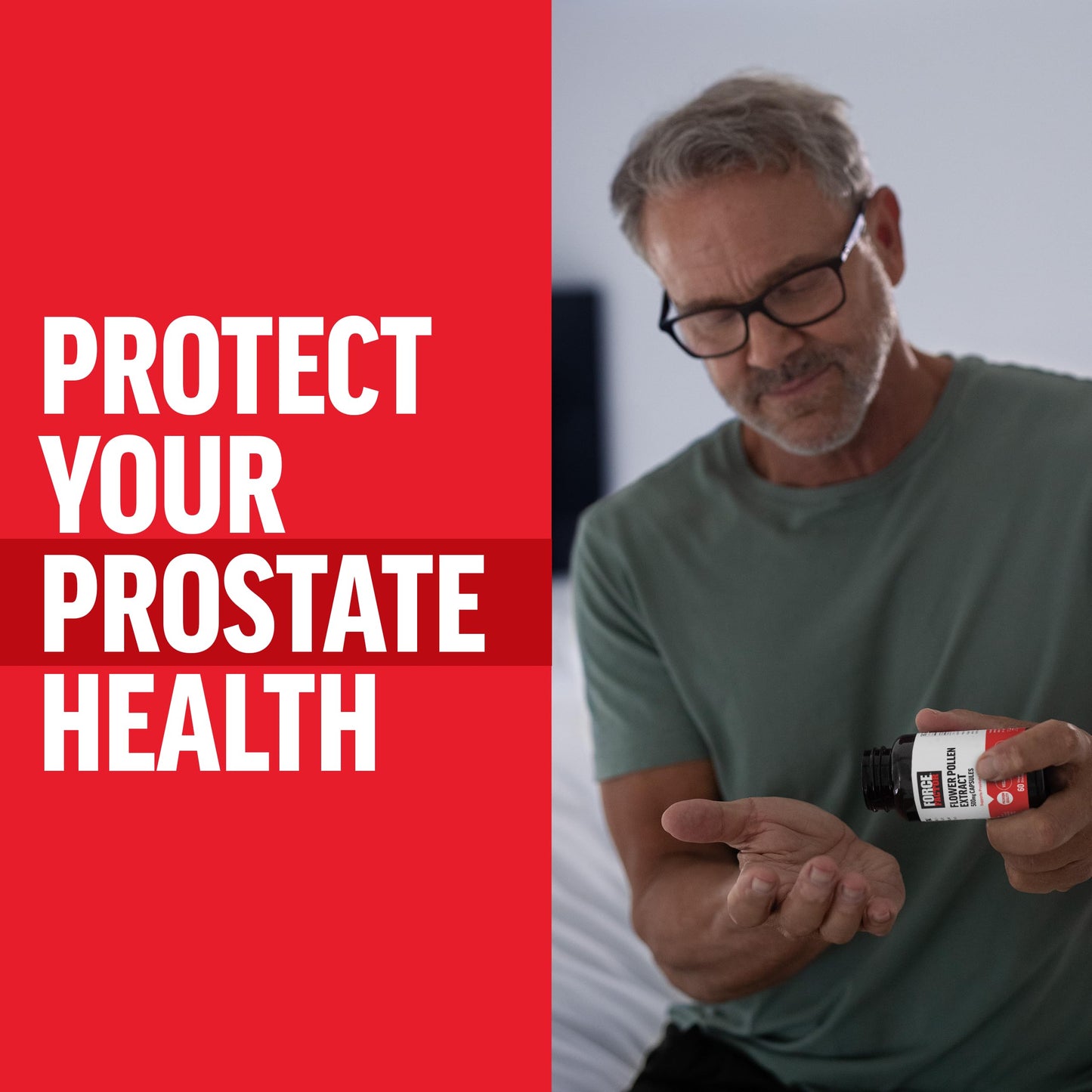 Force Factor Flower Pollen Prostate Support Capsules, 60 Count