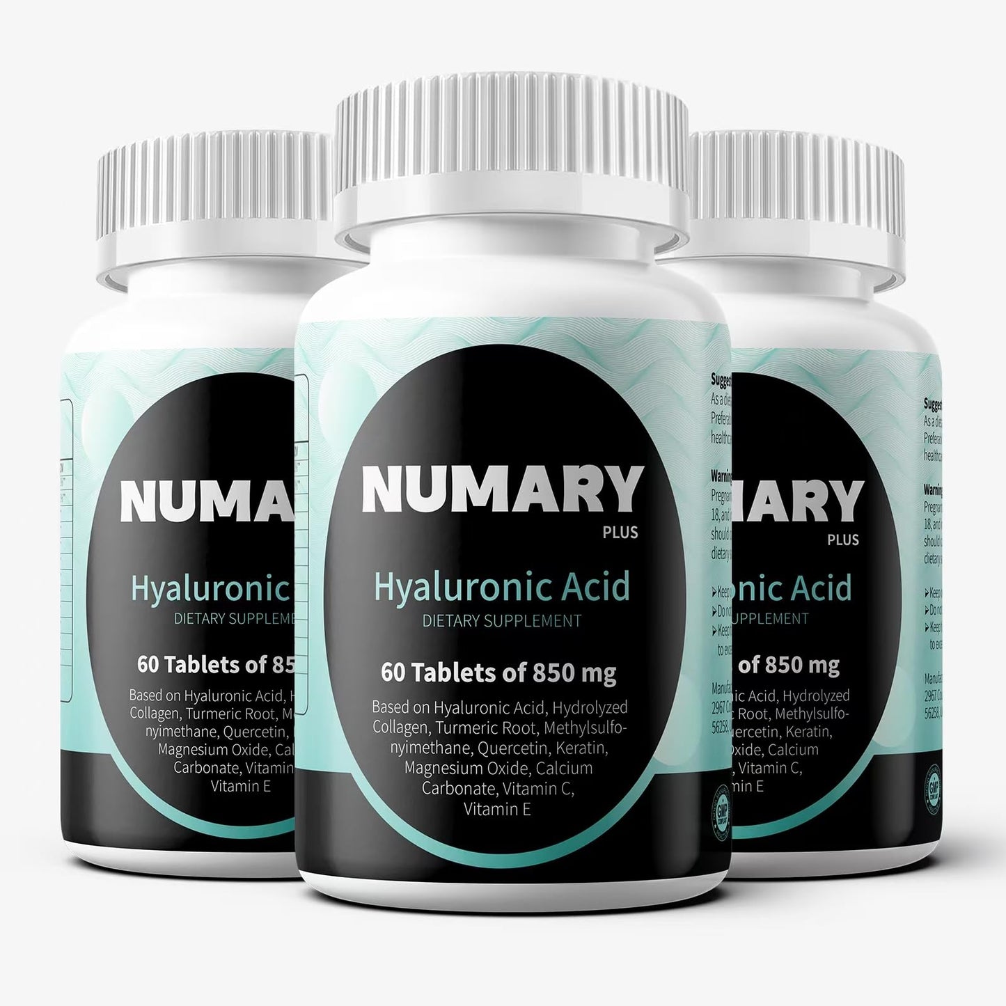 SILKMYST Hyaluronic Acid with Hydrolyzed Collagen MSM Turmeric Vitamin C 180 Tablets