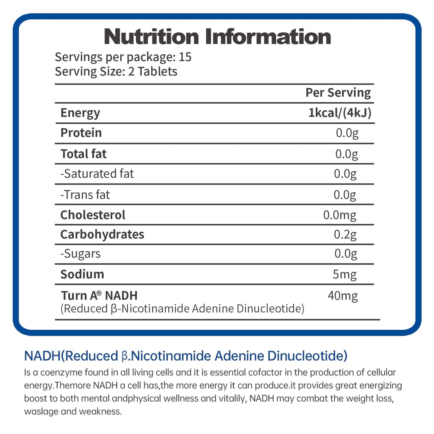 CELFULL NADH Supplement NMN Alternative NAD+ Supplement 1 Tablet