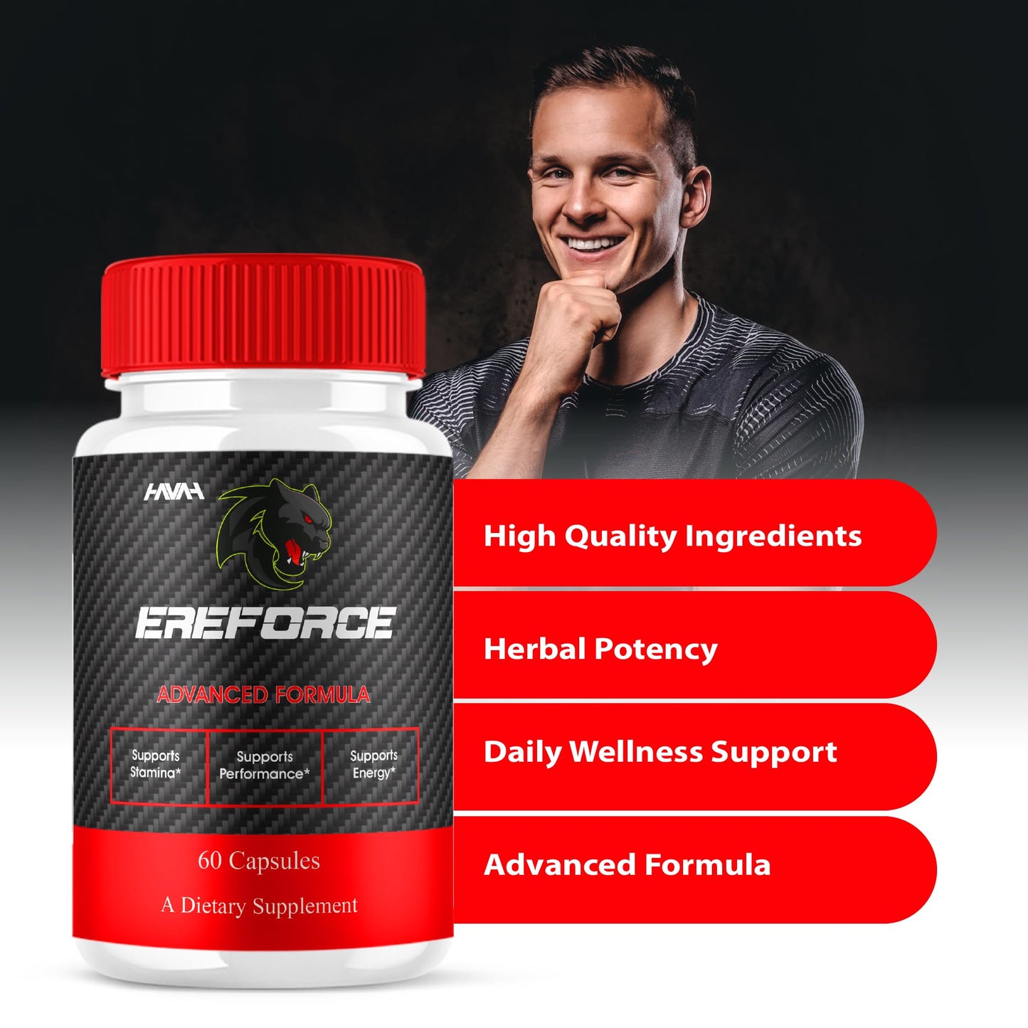 Havah Ereforce Performance Support Supplement Formula Capsules, 300 Capsules
