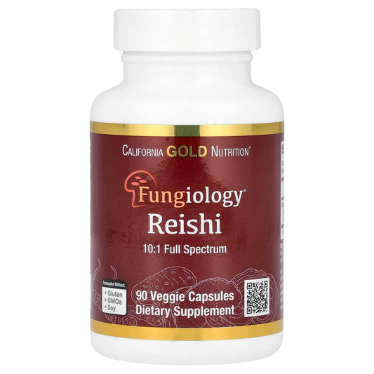 California Gold Nutrition Reishi (Ganoderma lucidum), Full Spectrum, Certified Organic, 90 Veggie Capsules (600 mg Per Veggie Capsule)