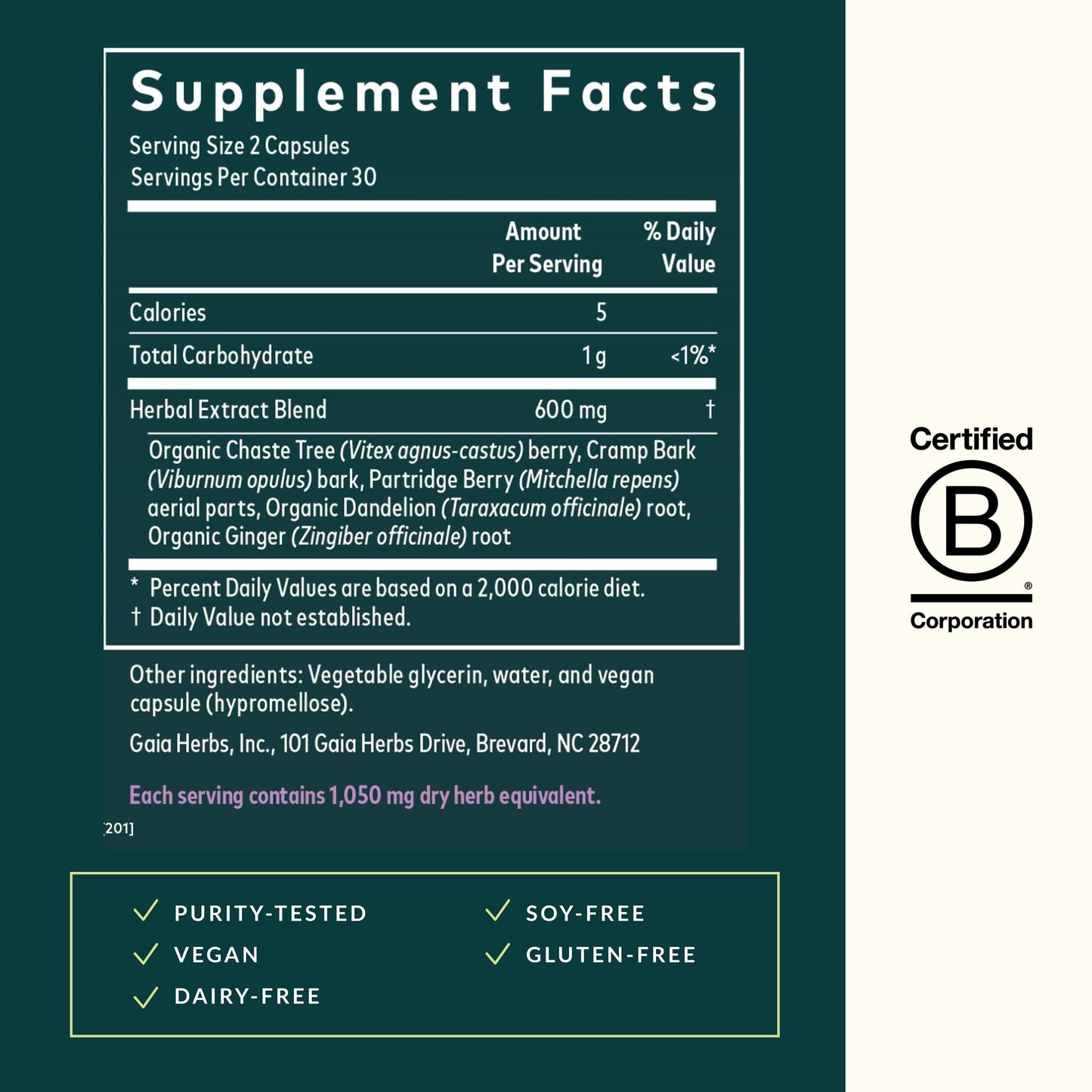 Gaia Herbs Fertility Support with Hormone Balance for Women with Traditionally Used Chaste Tree 60 Capsules