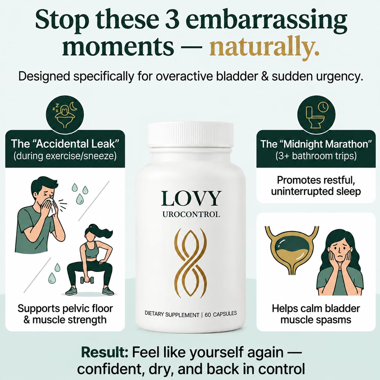 LANZF Lovy Urocontrol Capsules, 60 Capsules