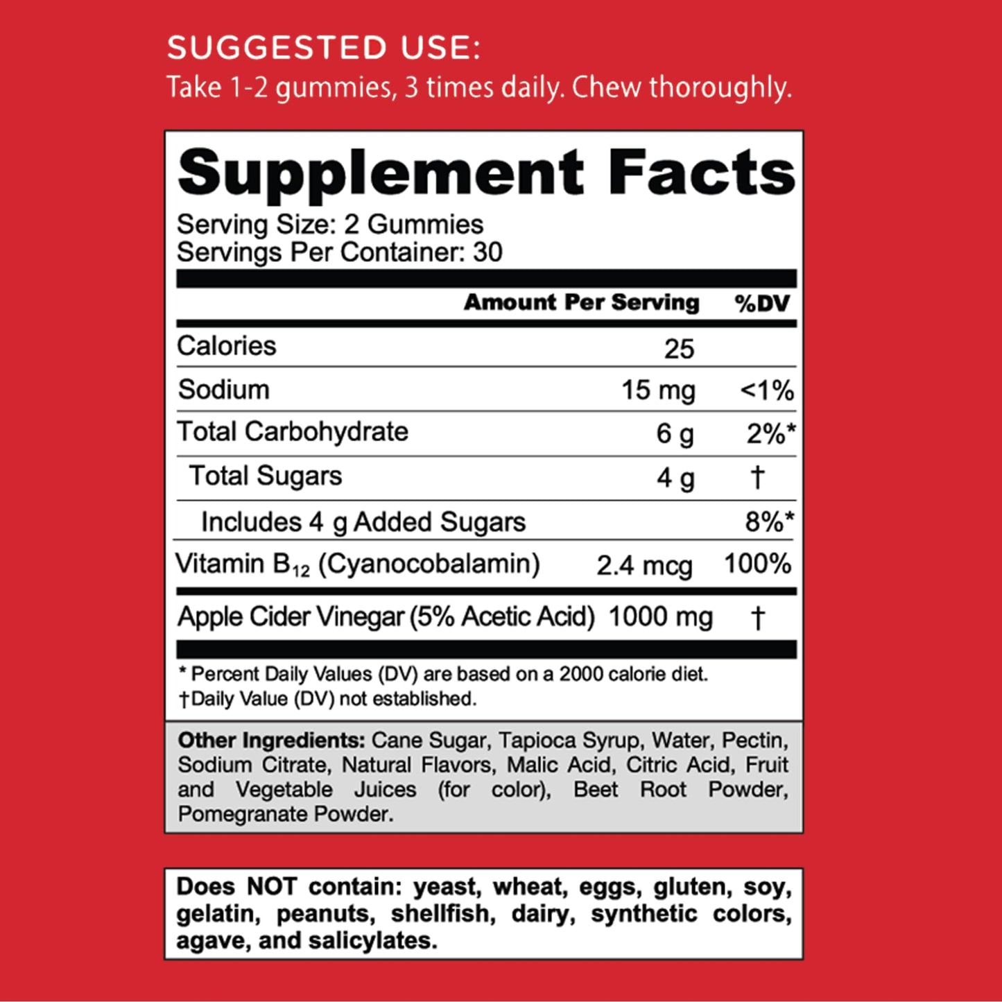 Goli Apple Cider Vinegar Gummies - Worlds First ACV Gummy with Vitamin B12, Beetroot & Pomegranate, Vegan, Non-GMO, Gluten-Free, 120 Count
