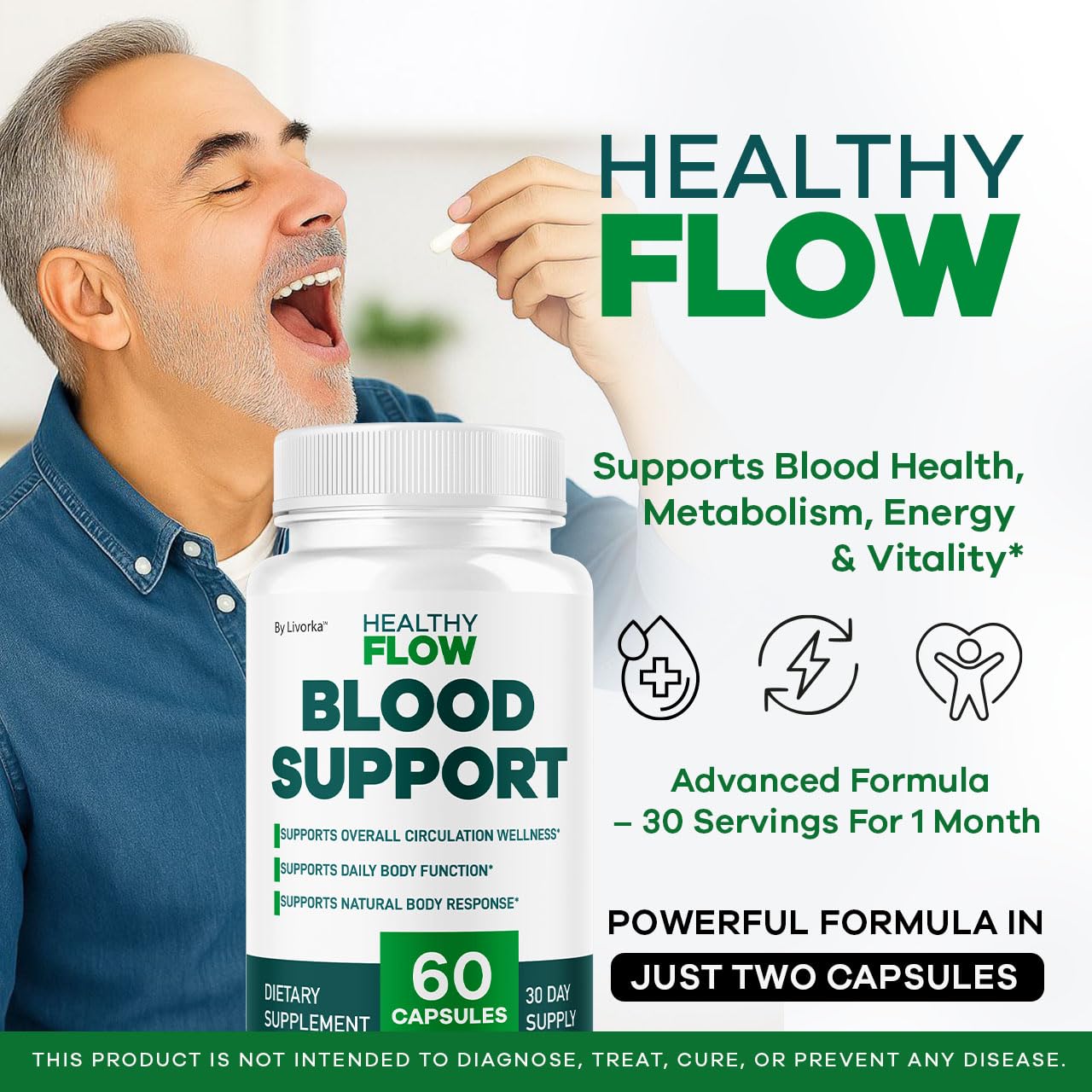 PureFight4U Healthy Flow Blood Support 60 Capsules