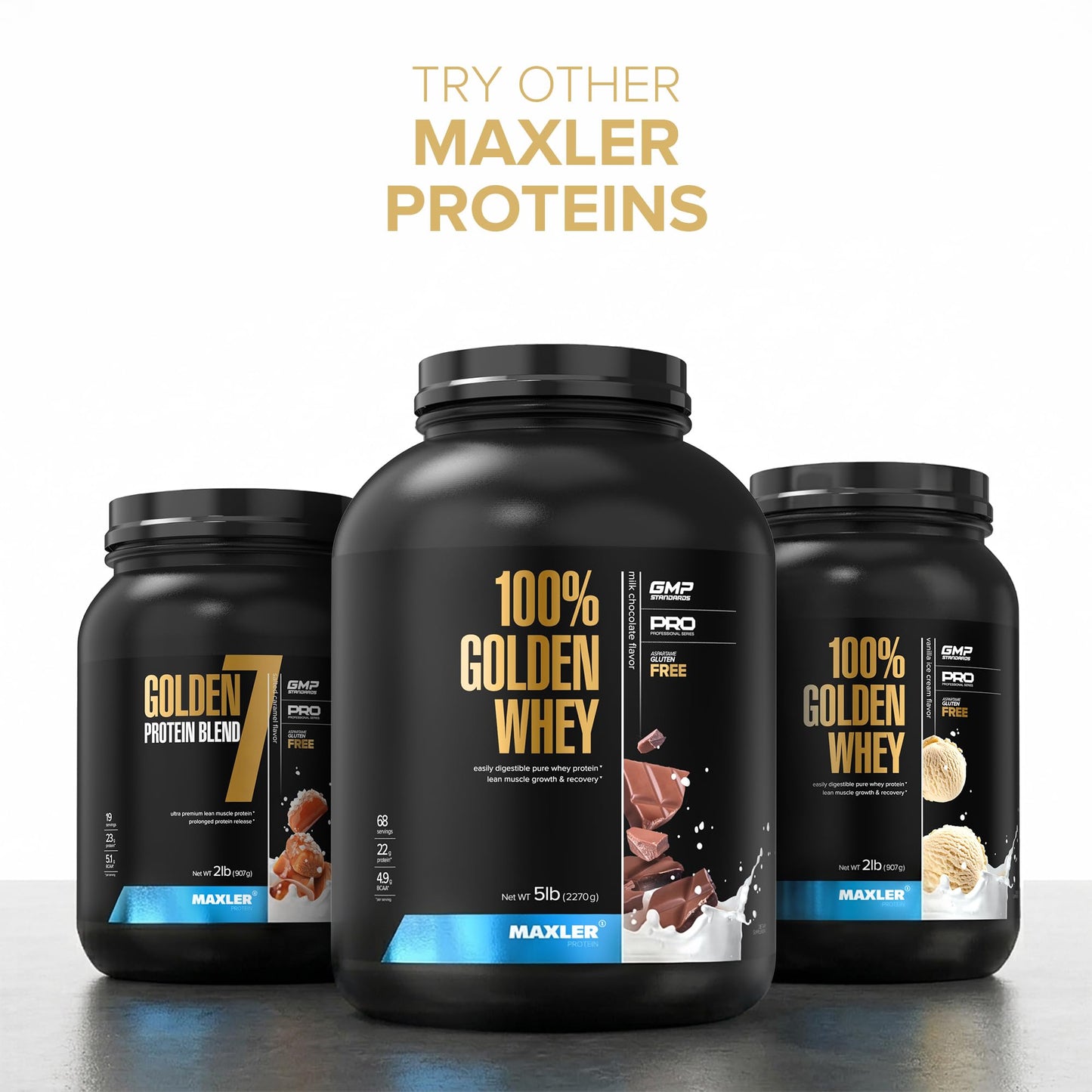Maxler Golden 7 Protein Blend Strawberry Protein Powder, 80 Servings