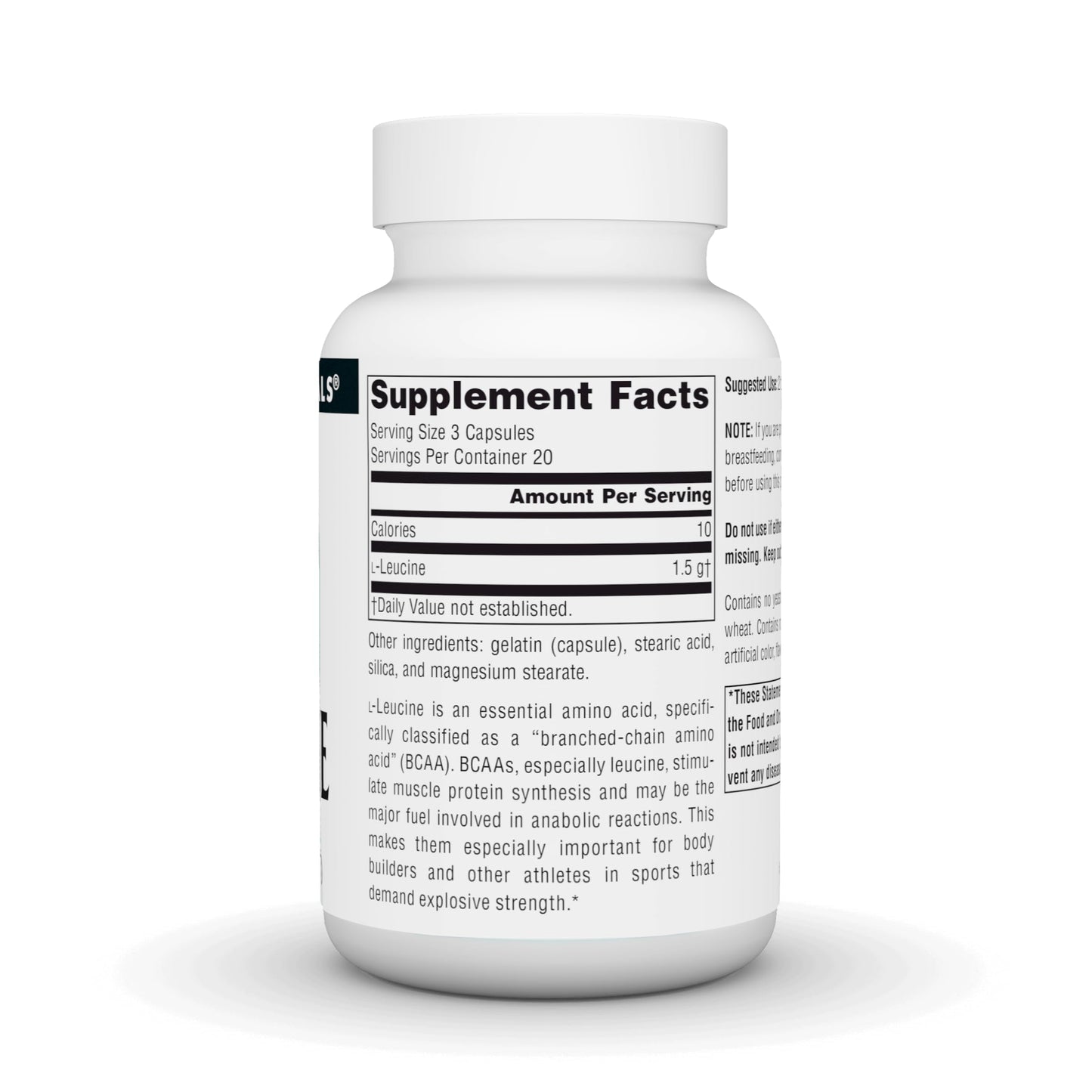 Source Naturals L-Leucine 500mg Capsule, 60 Capsules