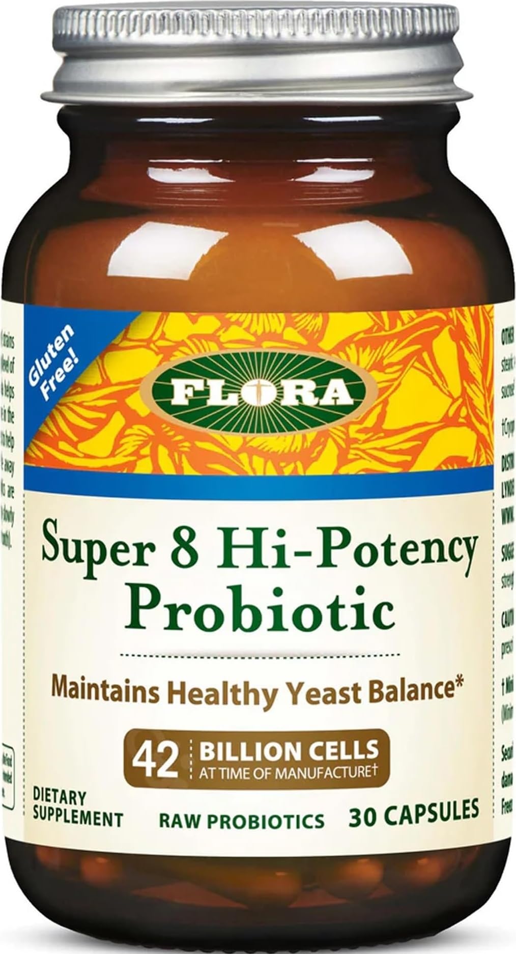 Flora Super 8 Hi Potency Probiotics Capsules 30 Count