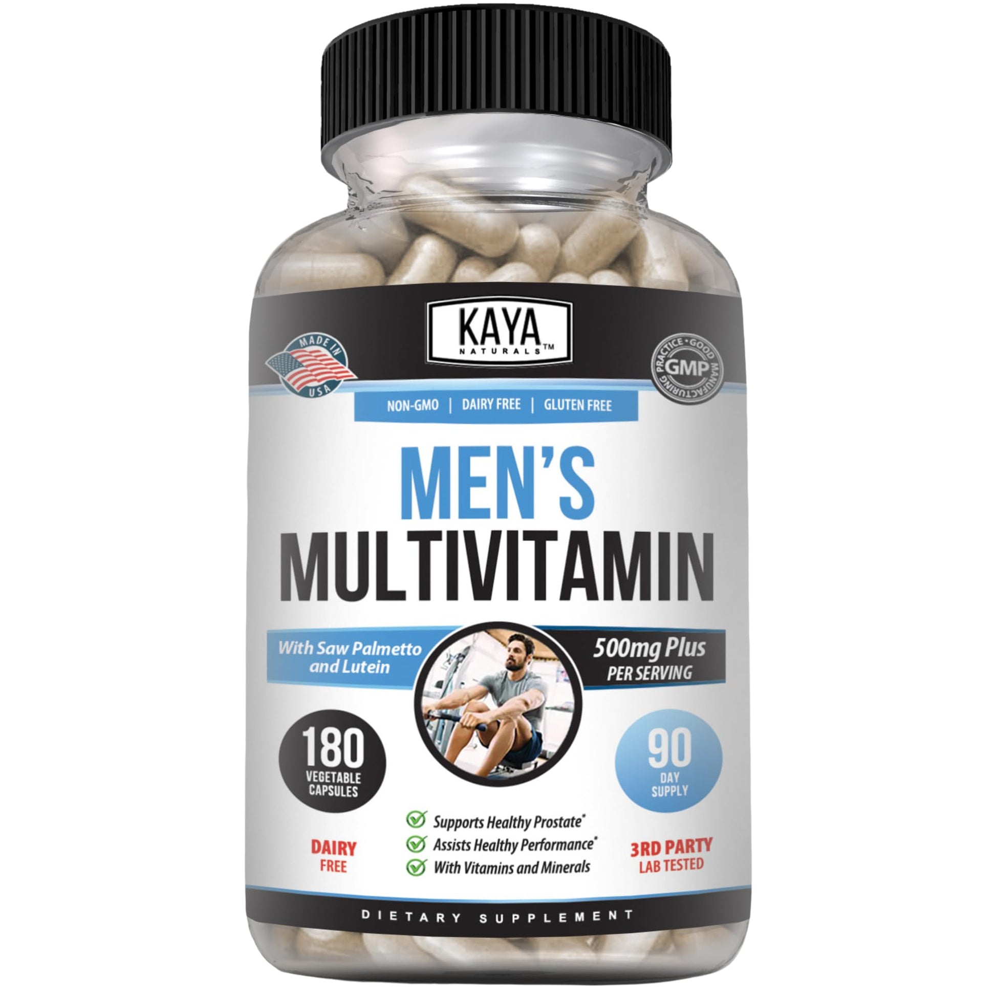 Kaya Naturals Multivitamin for Men Prostate Support Capsule, 180 Count
