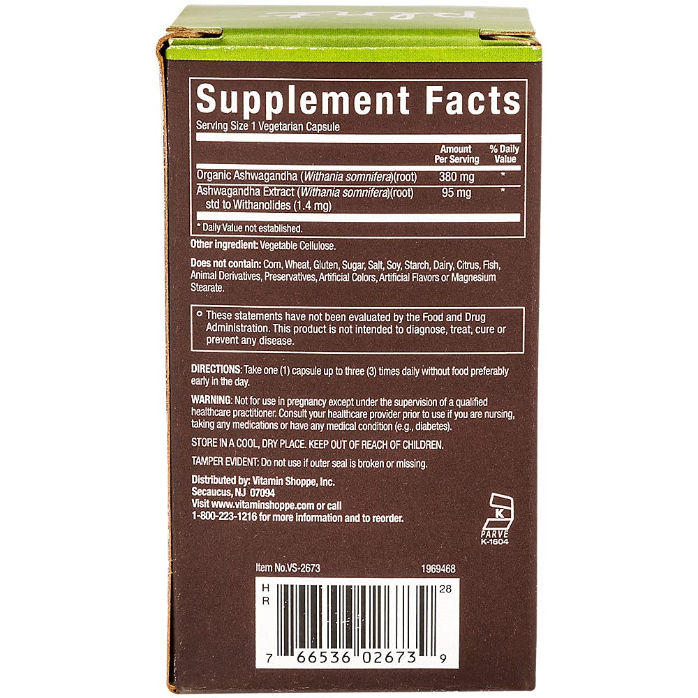 plnt Ashwagandha 380mg per Serving Capsule, 90 Count