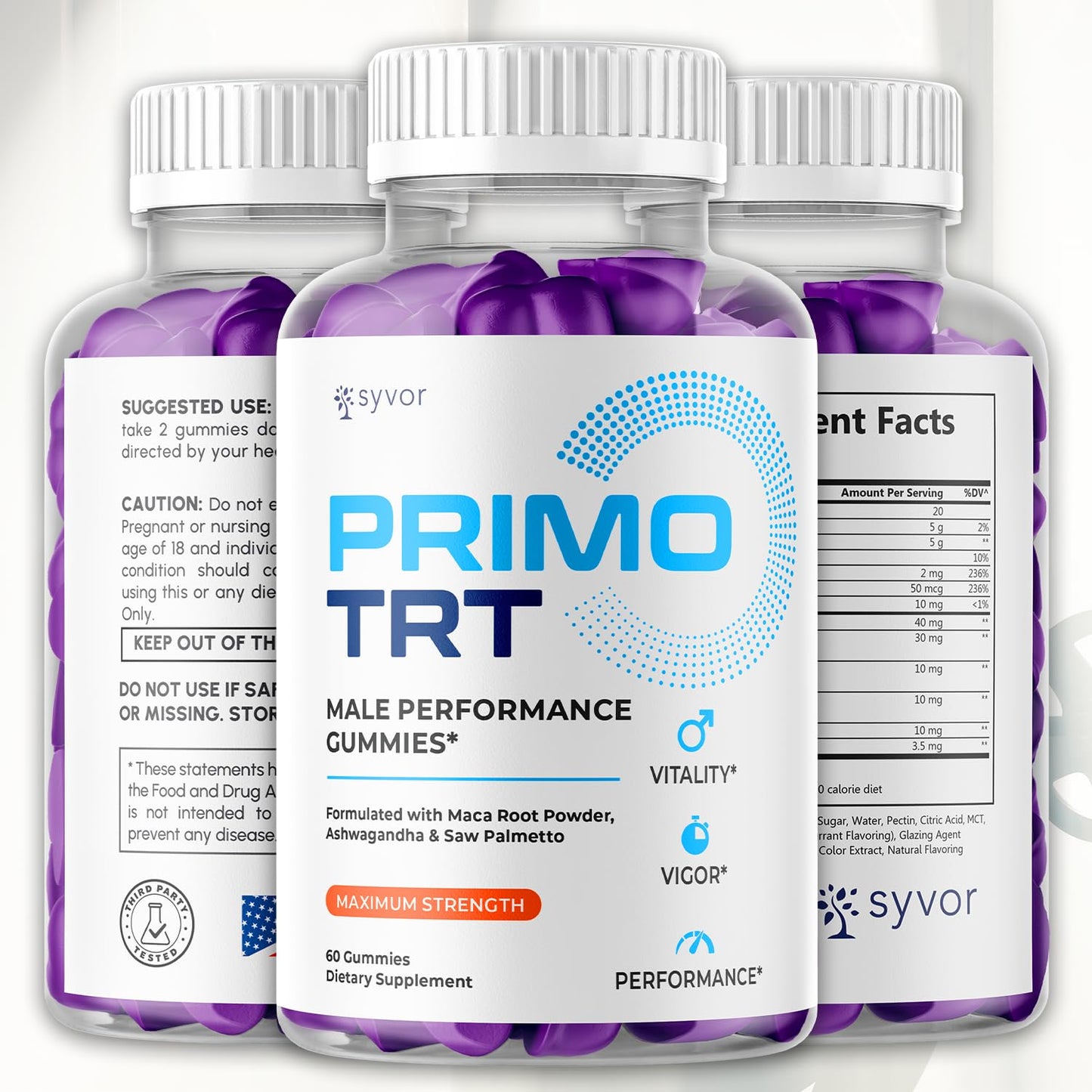 S.O Labs Primo TRT Gummies for Men 120 Gummies