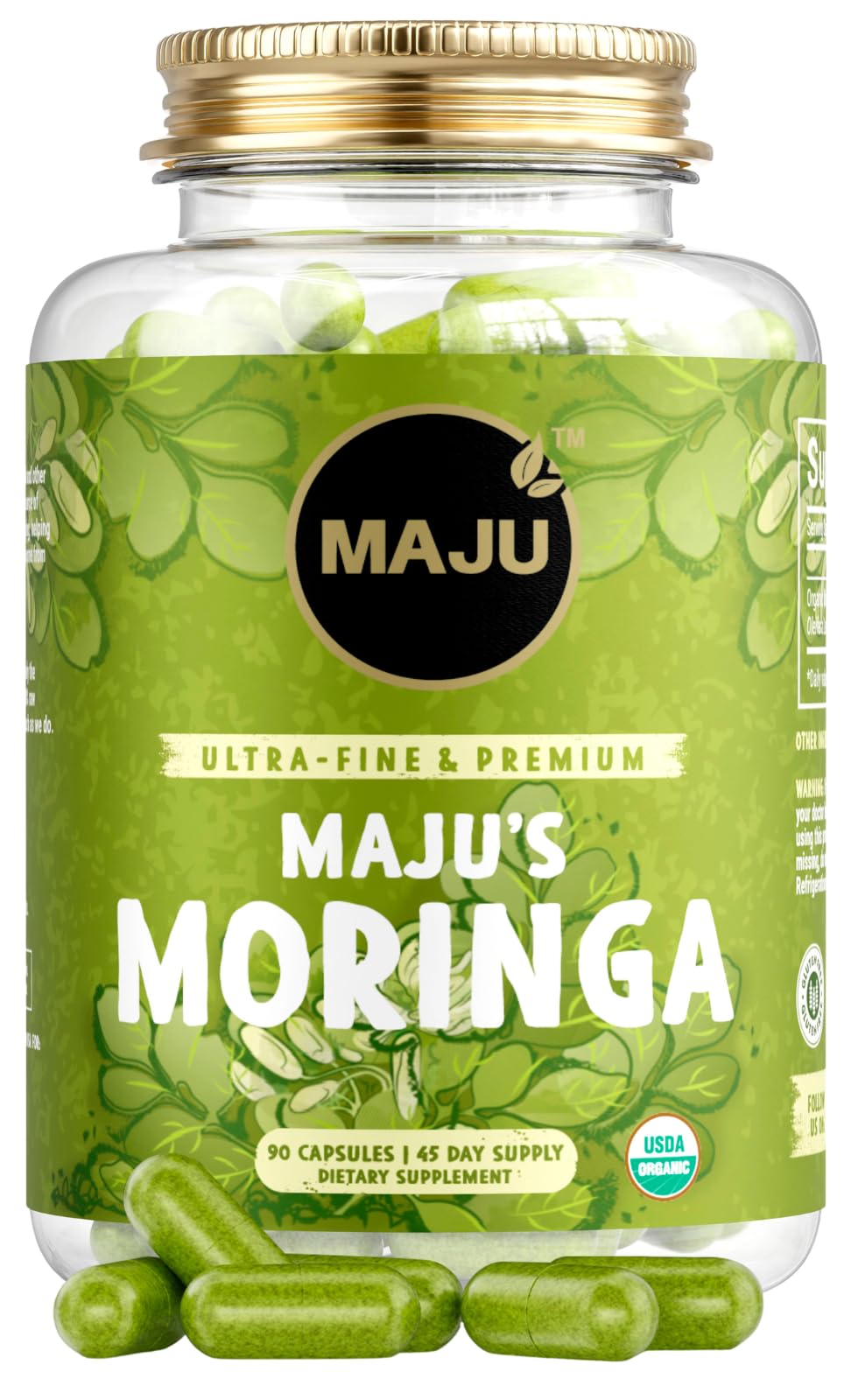 Maju Superfoods Organic Moringa Capsules, 90 Capsules