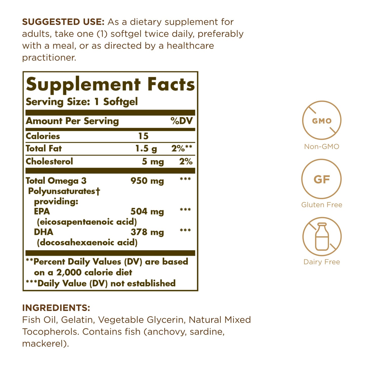 Solgar Triple Strength Omega 3 950 mg Softgels 200