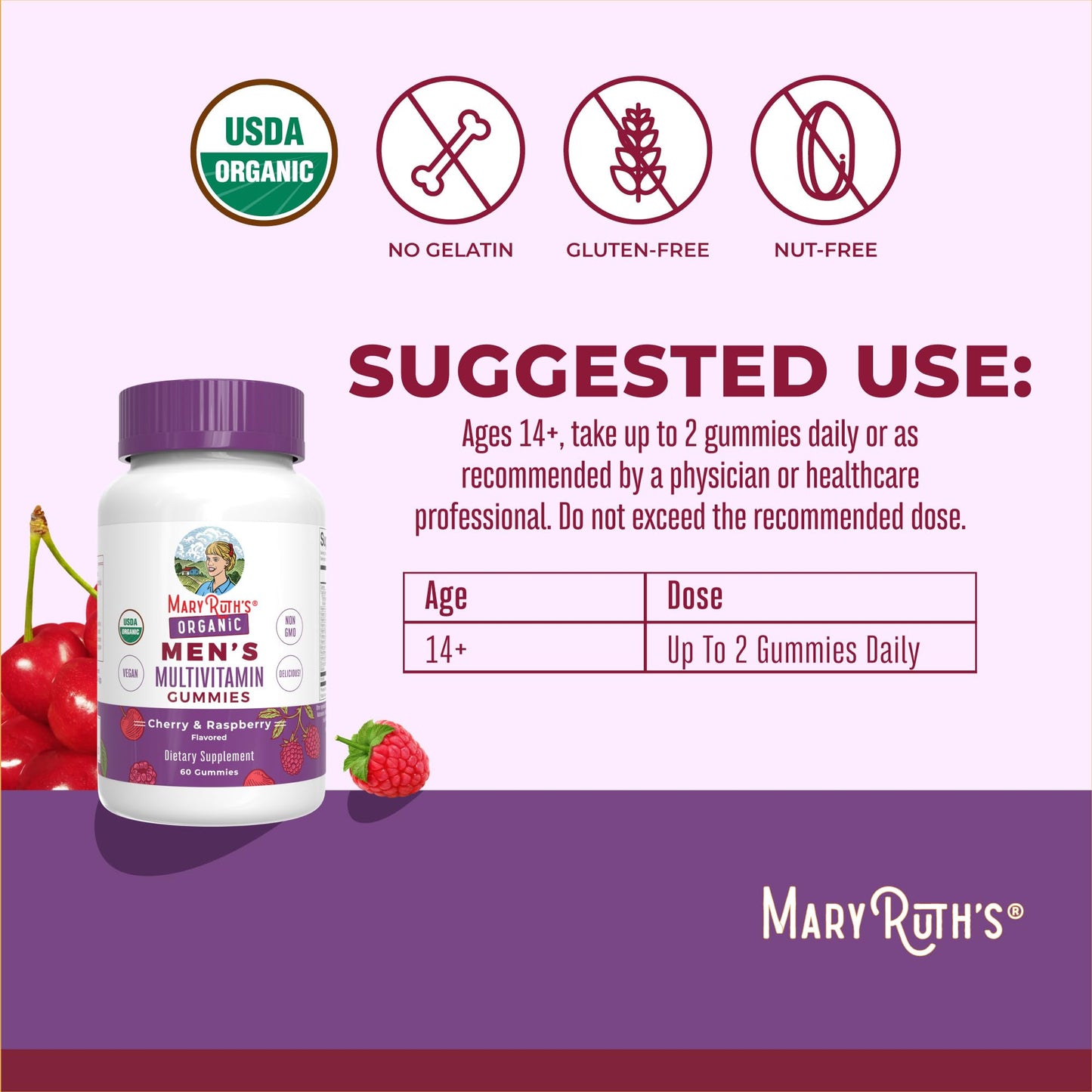 MaryRuth's Men's Vitamin Gummy, 60 Count
