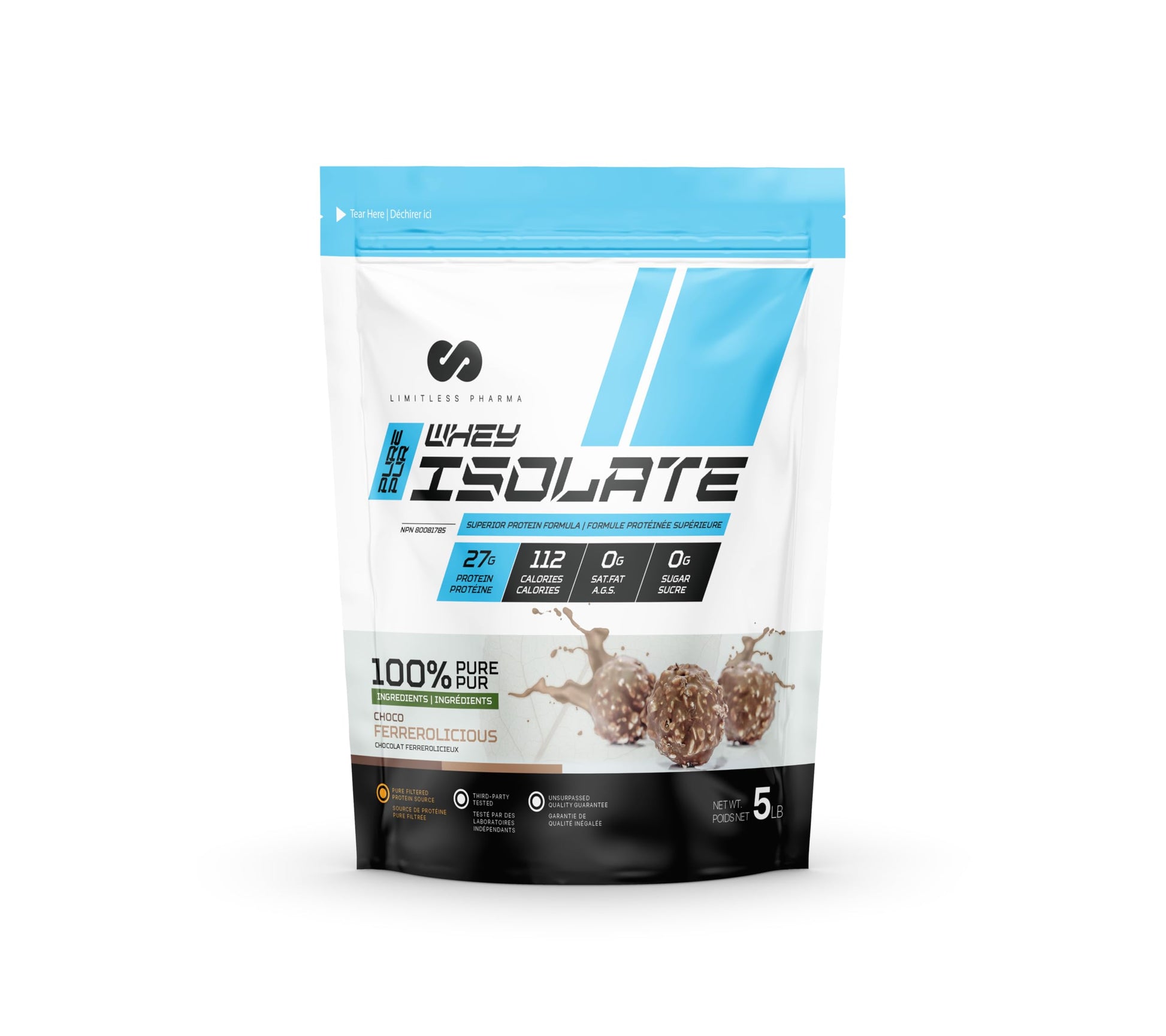 Limitless Pharma Pure Whey Isolate Protein Powder, 80 Servings