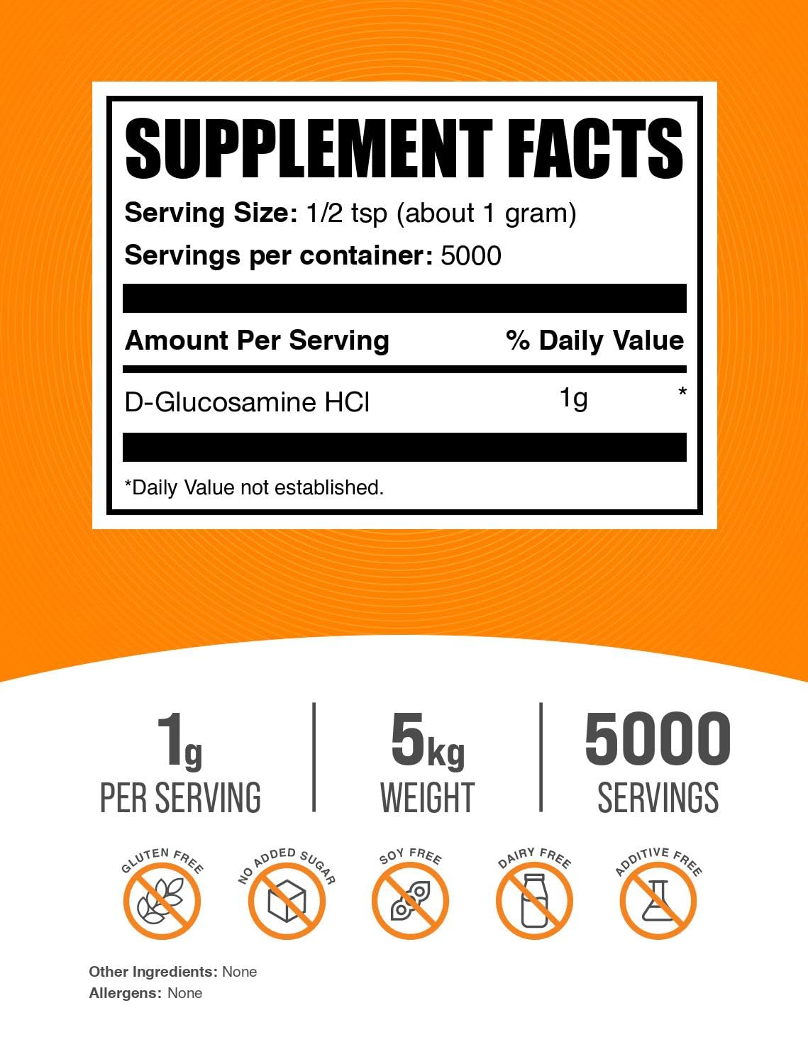 BulkSupplements Glucosamine HCl Powder 176.19