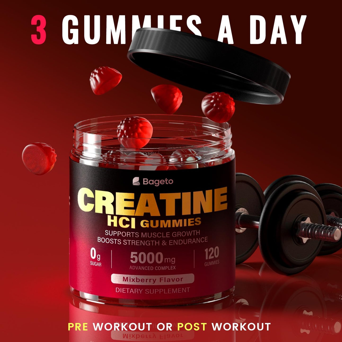 Bageto Creatine HCl Gummies 120 Gummies