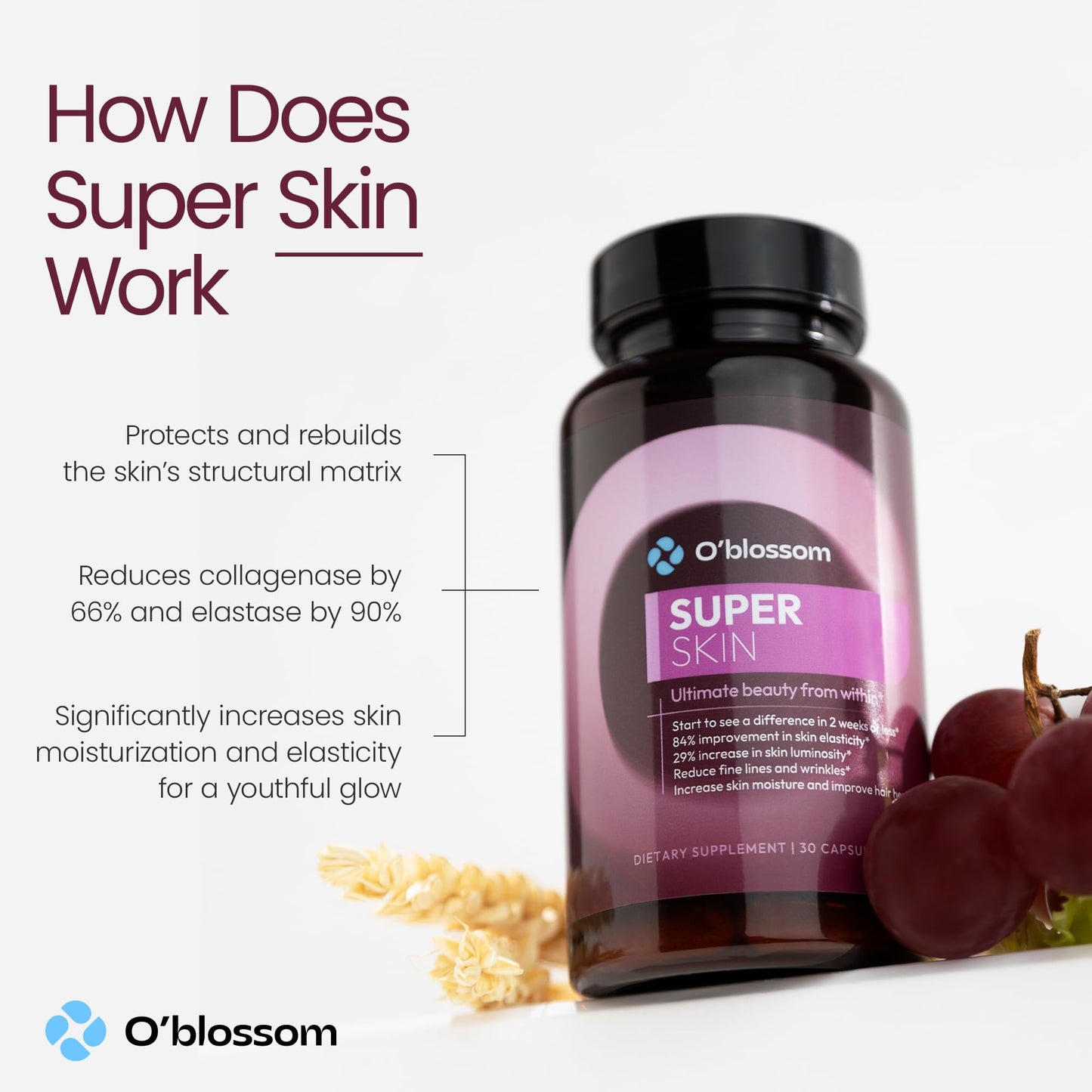O'blossom Super Skin Beauty Supplement with SkinAx2 30 Capsules