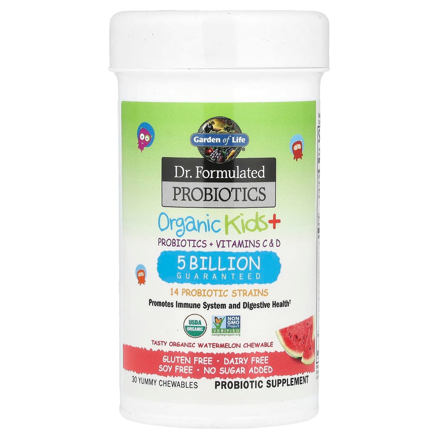 Garden of Life Dr. Formulated Probiotics Organic Kids+ Plus Vitamin C & D 30 Chewables