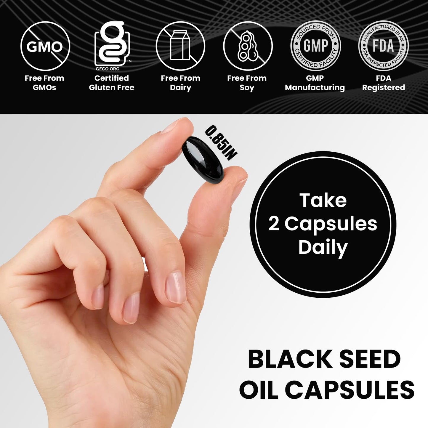 Leaping Lynx Black Seed Oil 1000mg Cold-Pressed Nigella Sativa Softgels 120 Count