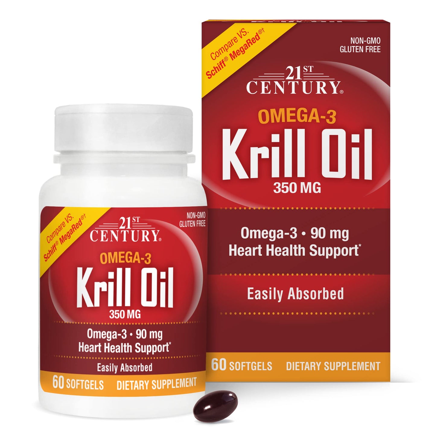 21St Century Krill Oil 300 mg Softgel, 60 Count
