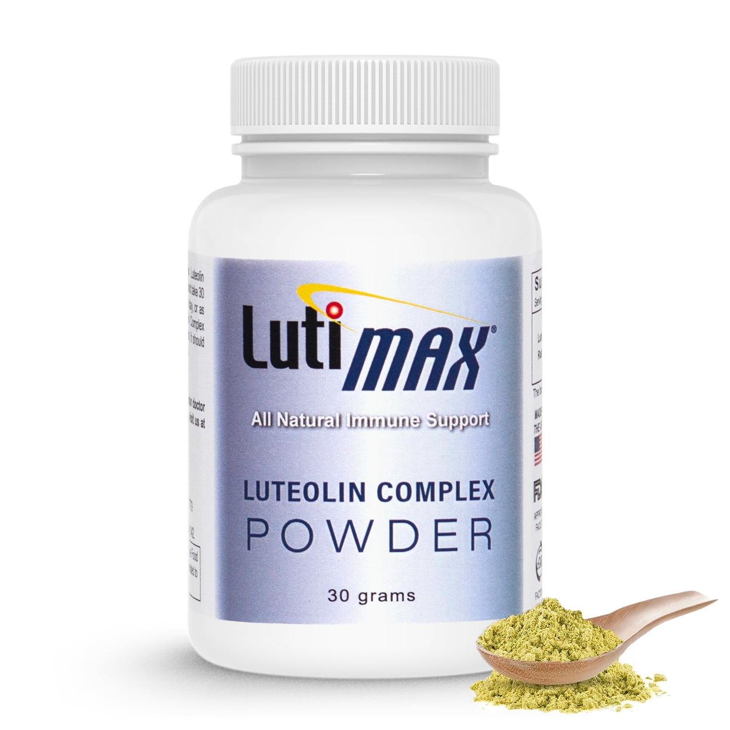 Luti Lutimax Luteolin Complex Powder Brain Supplement with Rutin - Nootropic Brain Supplements for Memory and Focus to Improve Brain Health - Antioxidant Supplement for Immune Support, Powder, 1.05 Ounce