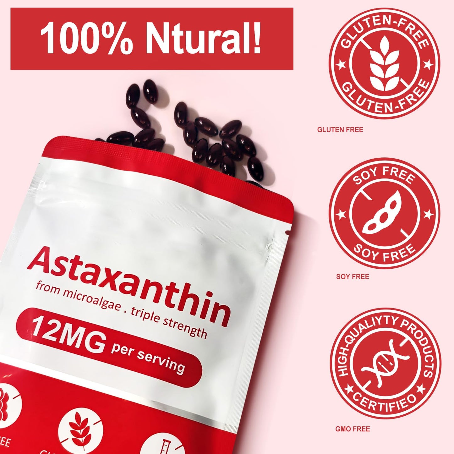 VSKZFSRY Astaxanthin Supplements Softgel 120 Count