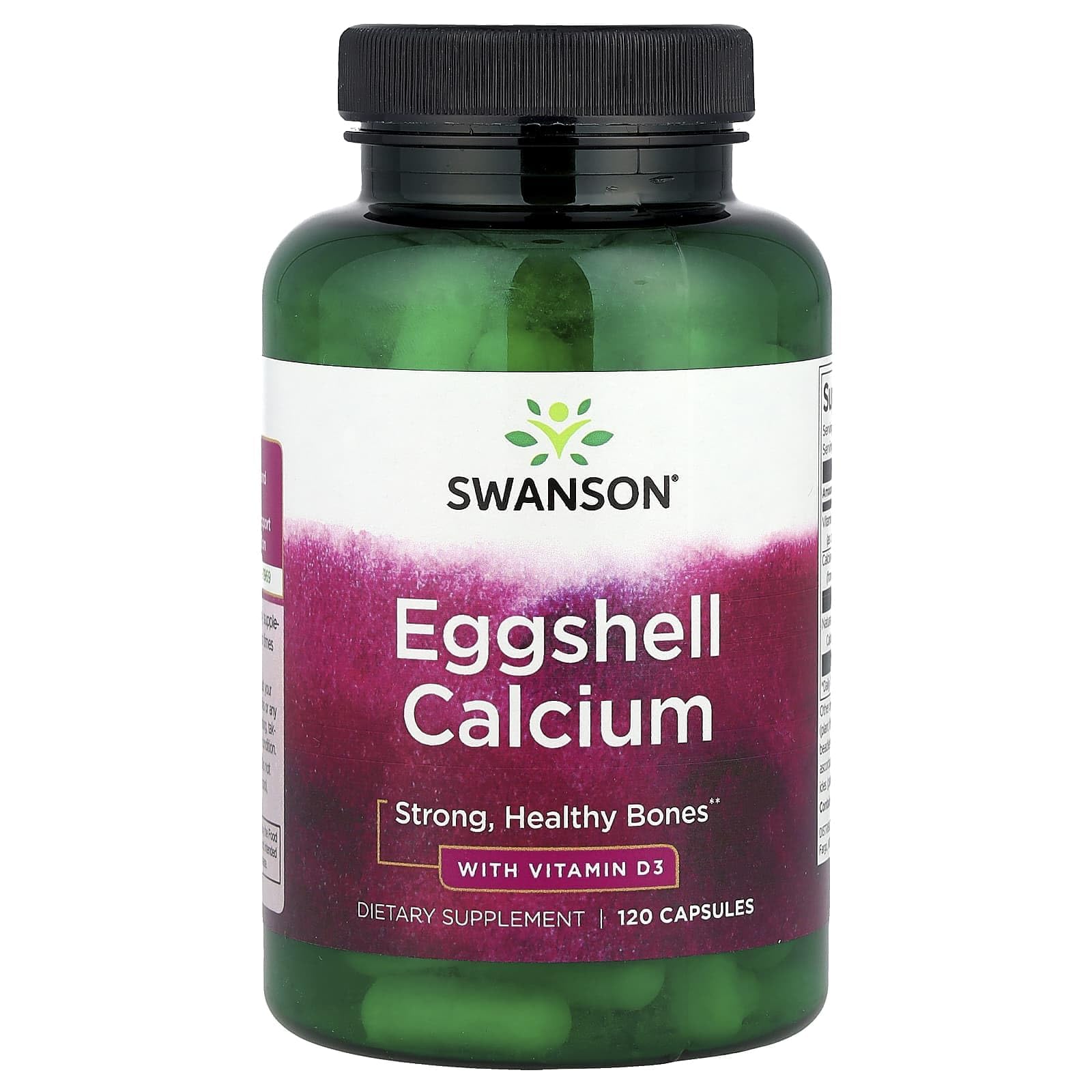 Swanson Eggshell Calcium with Vitamin D3 Capsules 120 Count