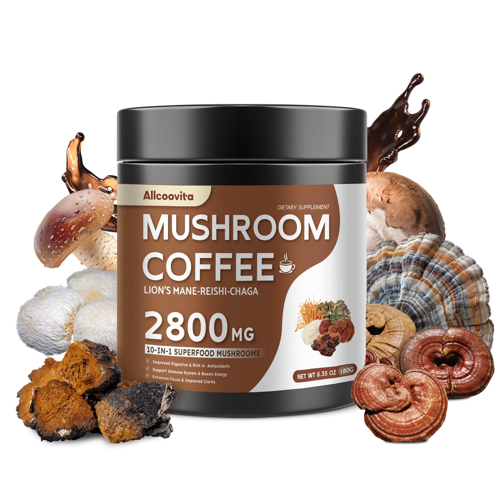 Allcoovita Mushroom Coffee Powder 6.35