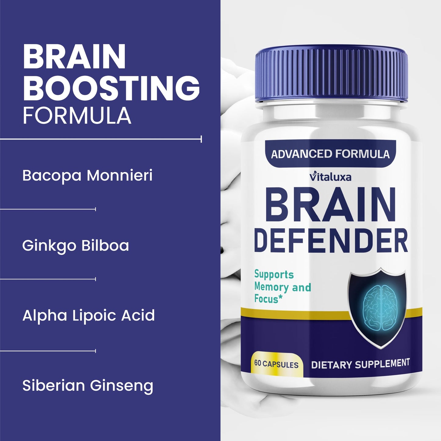 Vitaluxa Brain Defender Capsules 180 Count