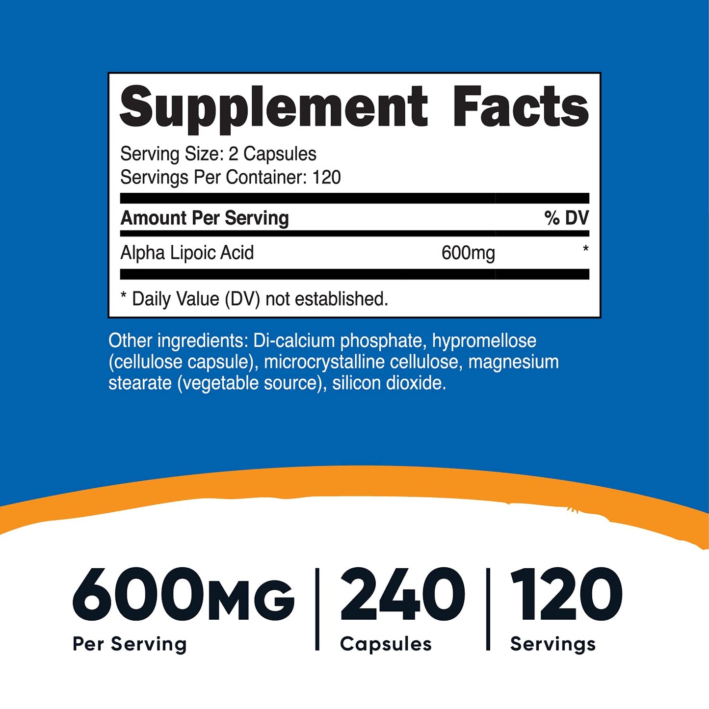 Nutricost Alpha Lipoic Acid 600mg Capsules, 480 Count