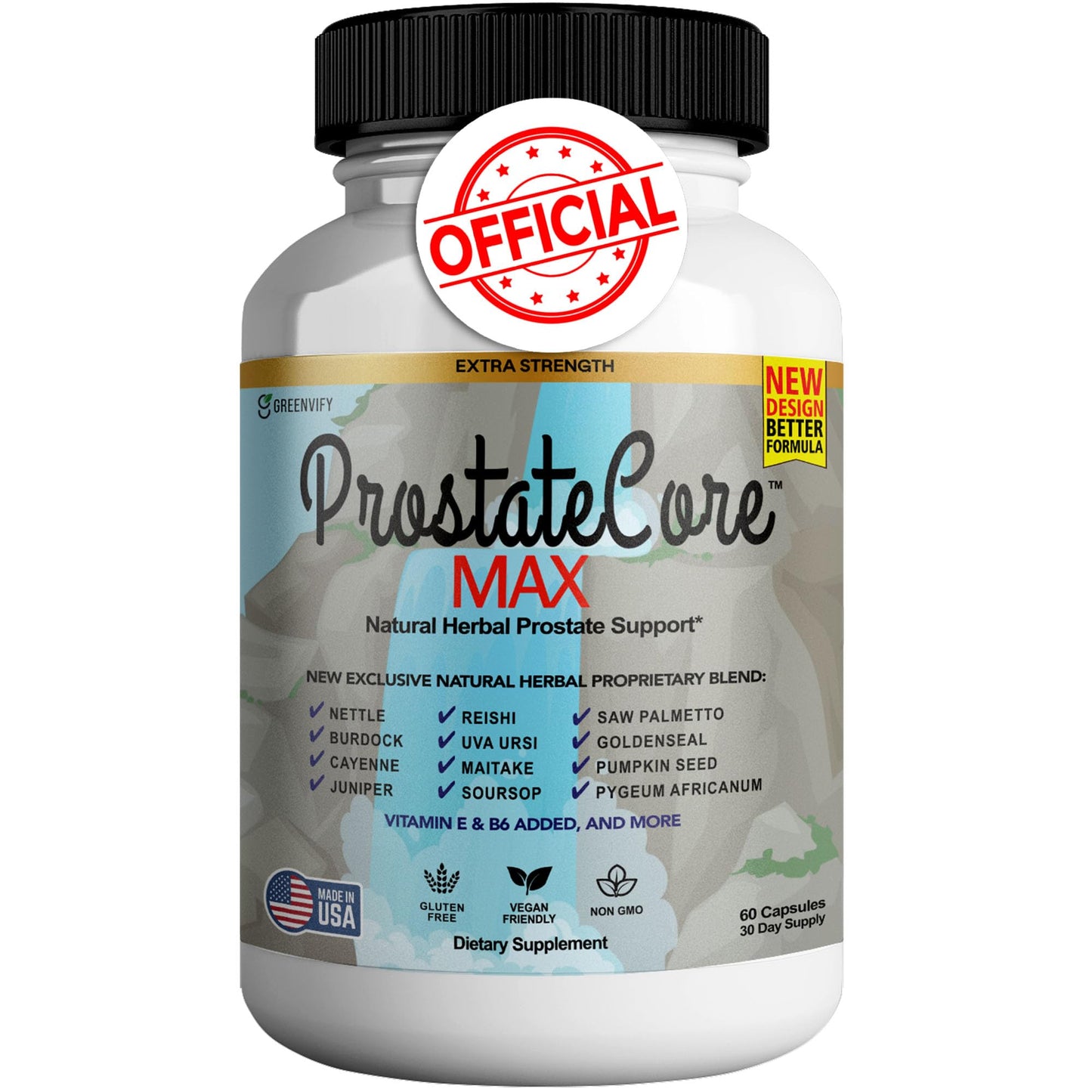GREENVIFY ProstateCore Max Extra Prostate Supplements for Men Capsules, 60 Count
