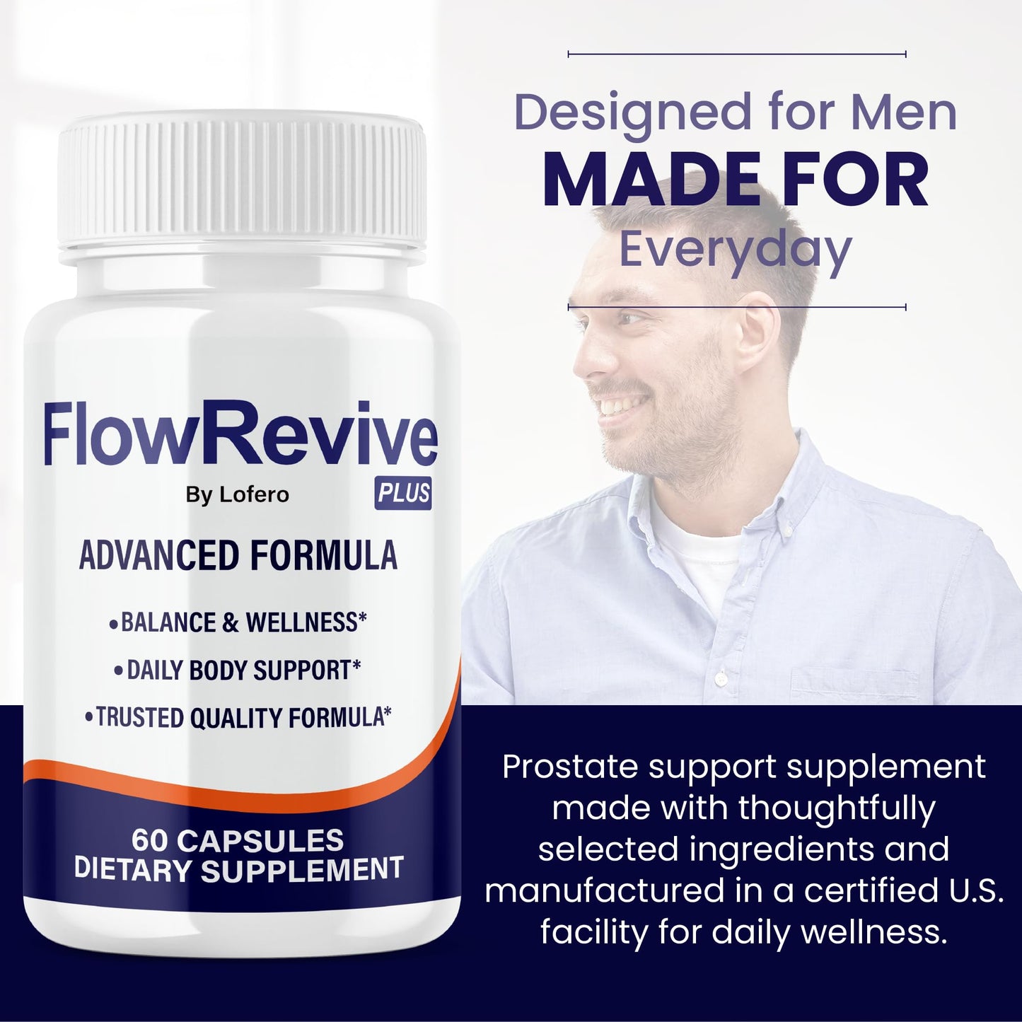 Lofero Flow Revive Prostate Support Capsules, 180 Count