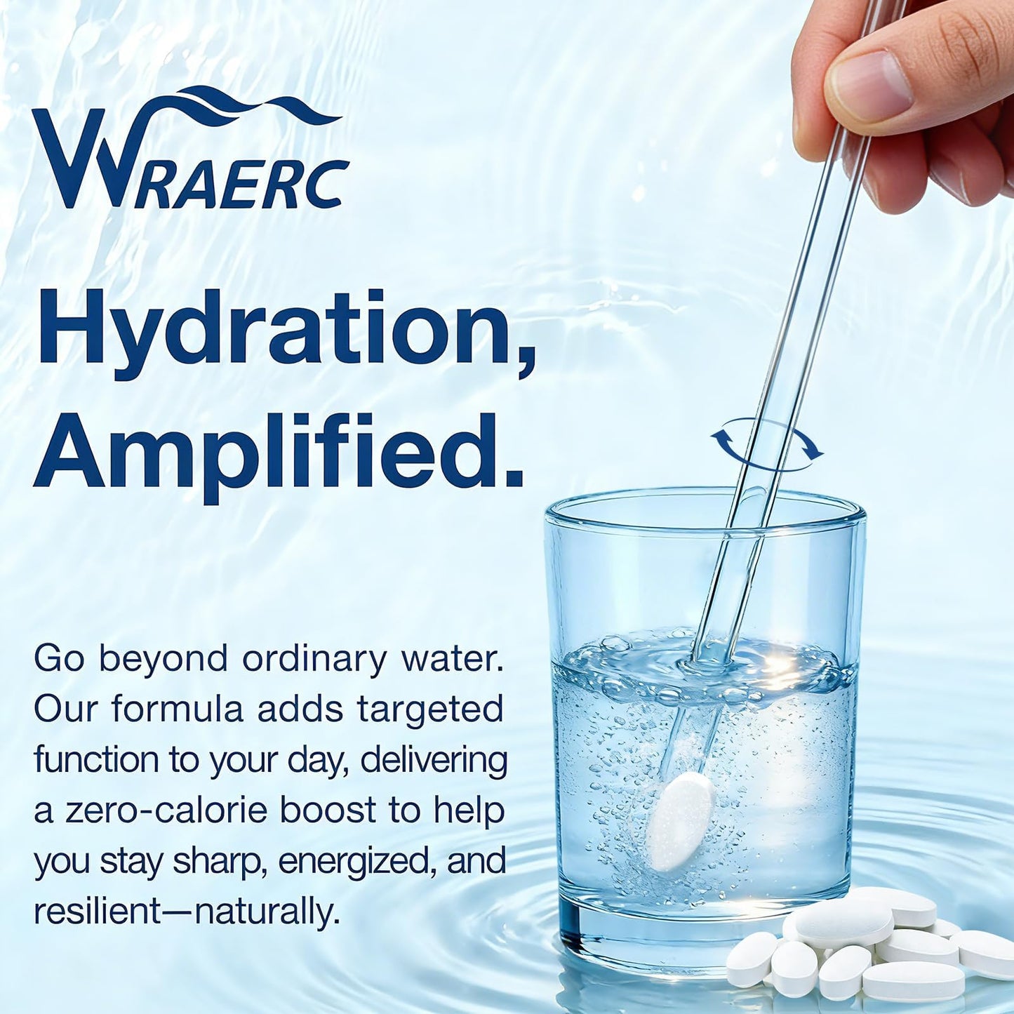 WRAERC Hydrogen Water Tablets with Magnesium, 12 PPM Hydrogen, 120 Tablets