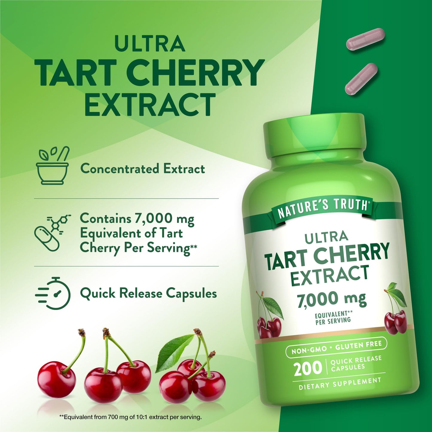 Nature's Truth Tart Cherry Extract Capsules 200 Count
