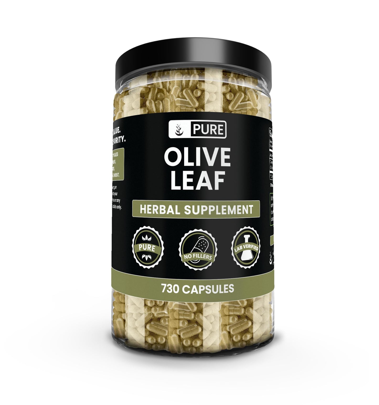 PURE ORIGINAL INGREDIENTS Olive Leaf Capsules 730