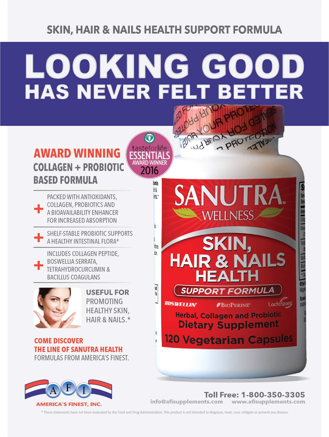 Sanutra Skin, Hair & Nails Health 120 Capsules