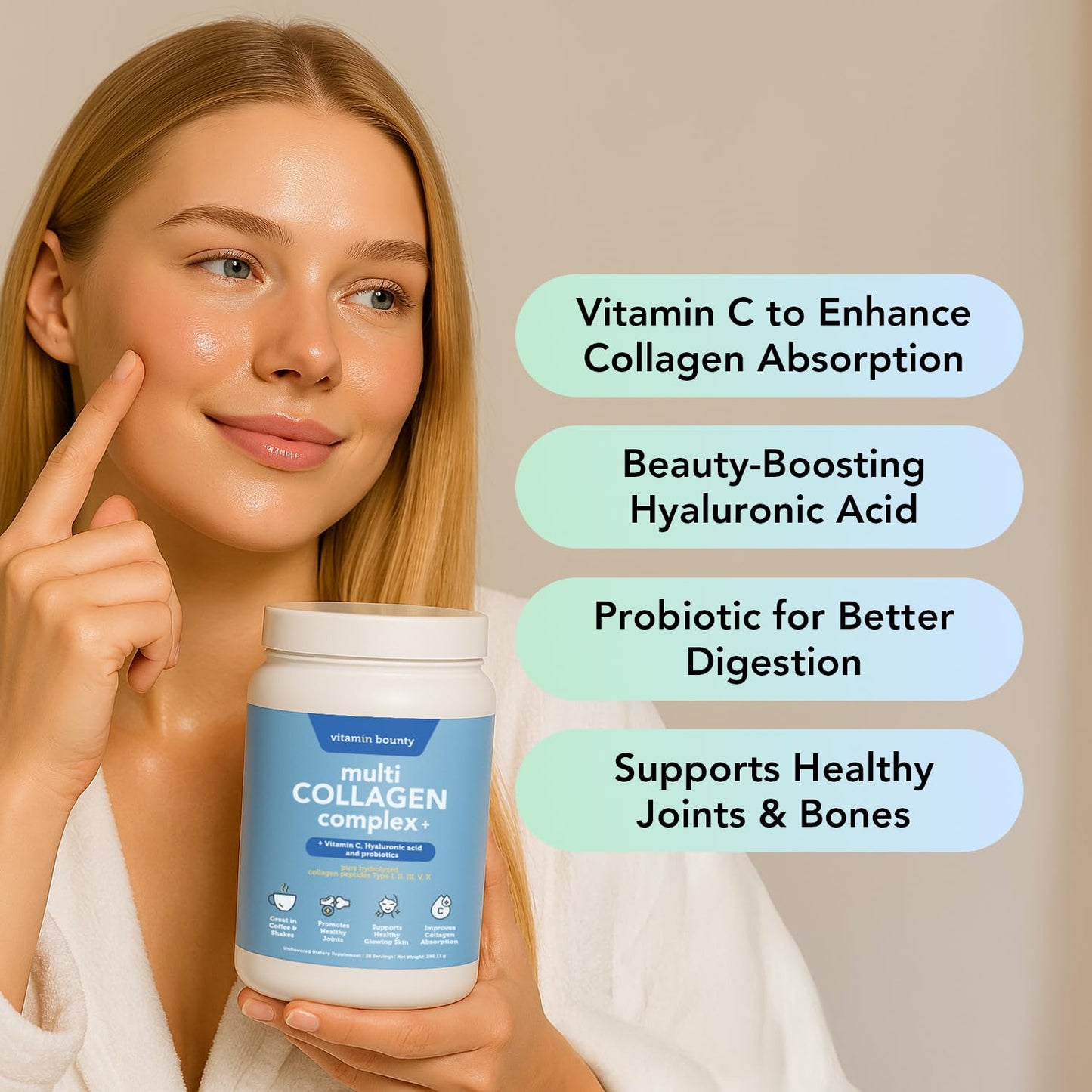 Vitamin Bounty Multi Collagen Peptides Powder 10 Ounce