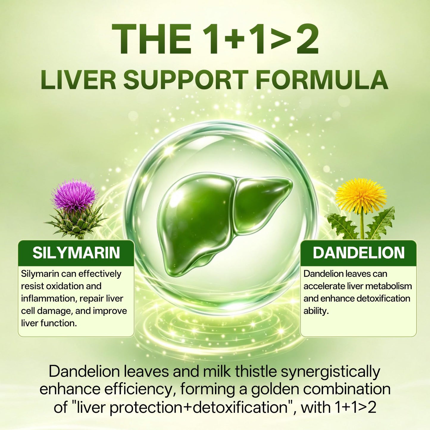 Oopeatol Milk Thistle Supplement with Dandelion Leaf Extract Capsules, 60 Count