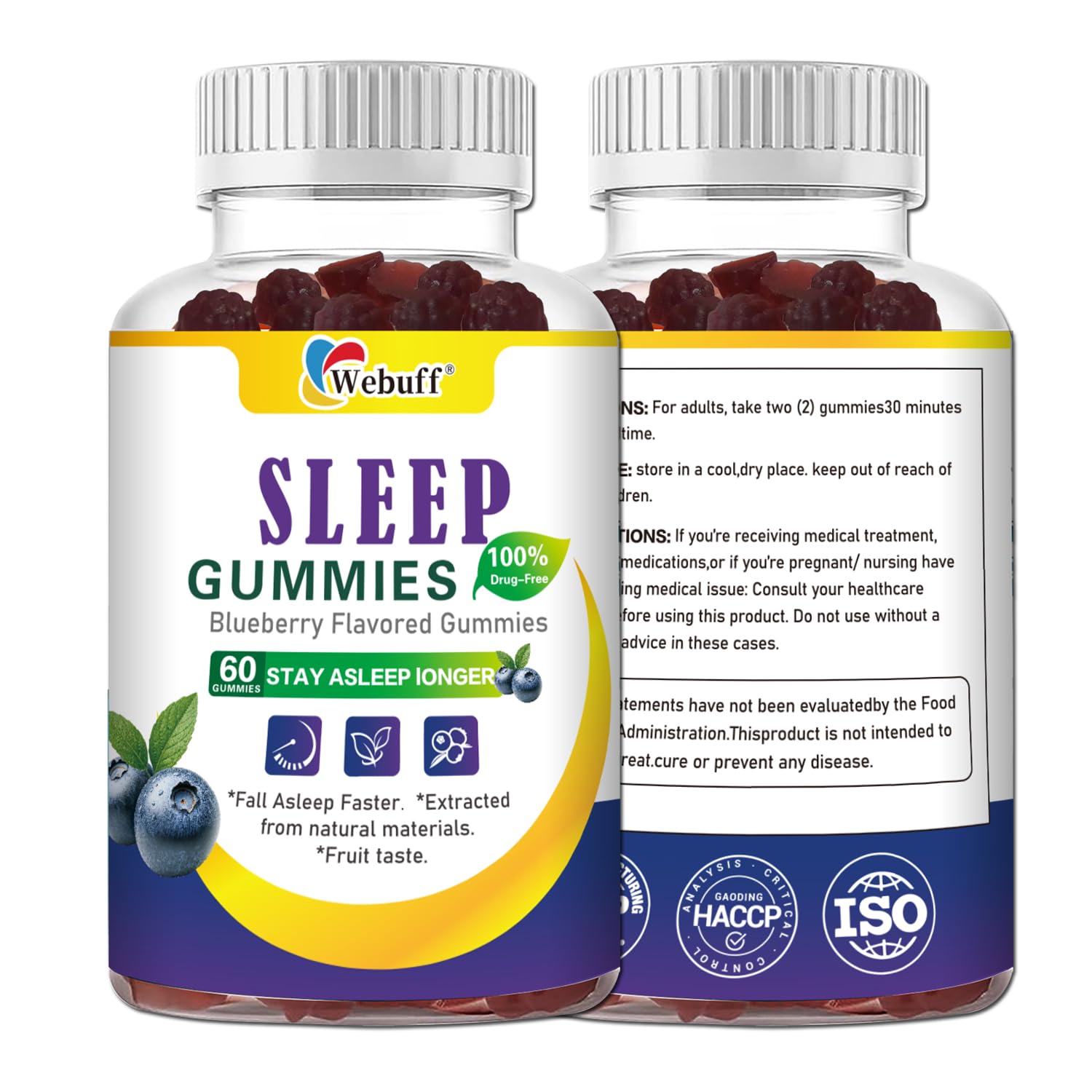 Webuff Sleep Gummies with 5mg Melatonin Gummy 120 Count