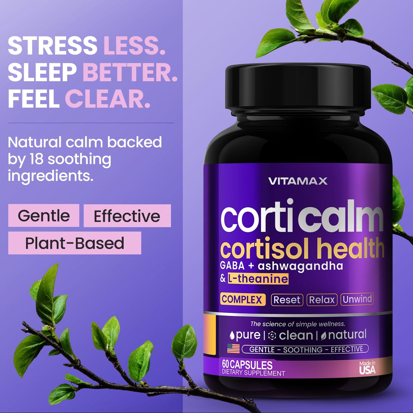 Vitamax Cortisol Supplements Capsules 60 Count
