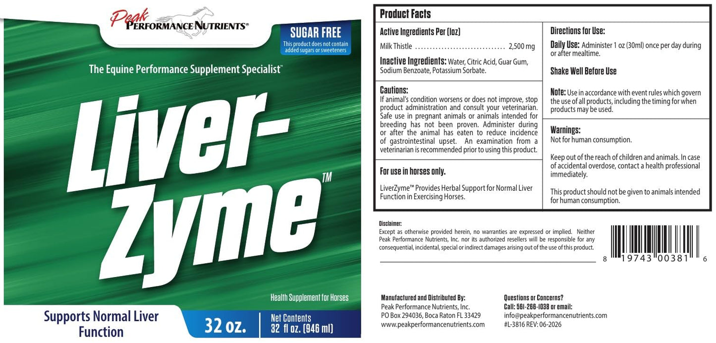 Peak Performance Nutrients Liver-Zyme Powder 32 oz