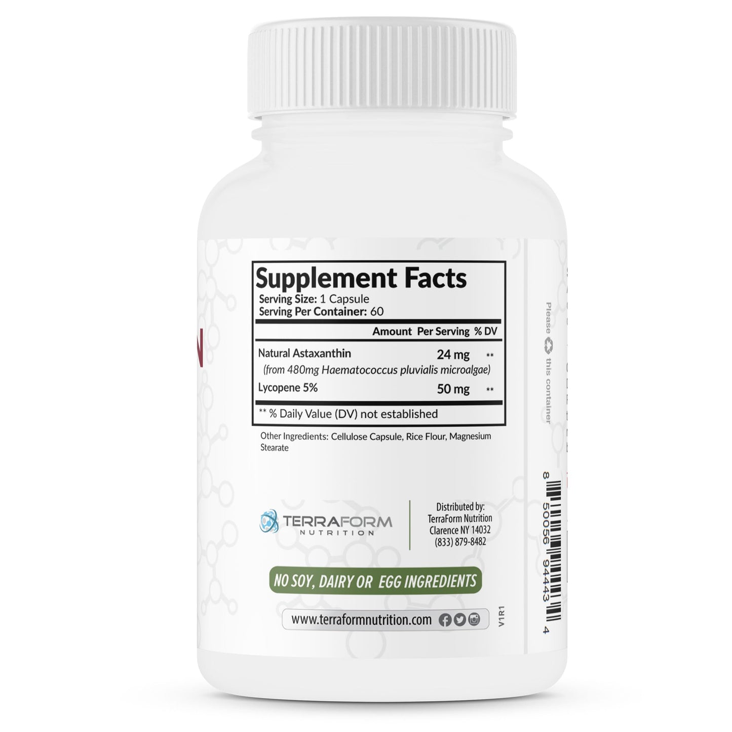 TerraForm Nutrition Astaxanthin Supplement, 60 Capsules