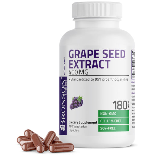 Bronson Grape Seed Extract 400 mg Capsule, 180 Capsules