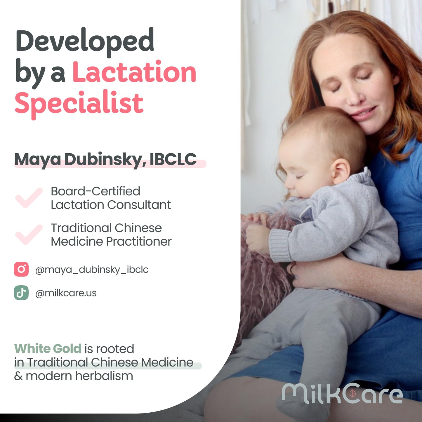 Milkcare White Gold Lactation Supplement for Breast Milk Supply Increase & Flow – IBCLC-Formulated Breastfeeding Vitamins with Dong Quai Root, Shatavari, Milk Thistle – Fenugreek-Free, 60 Capsules