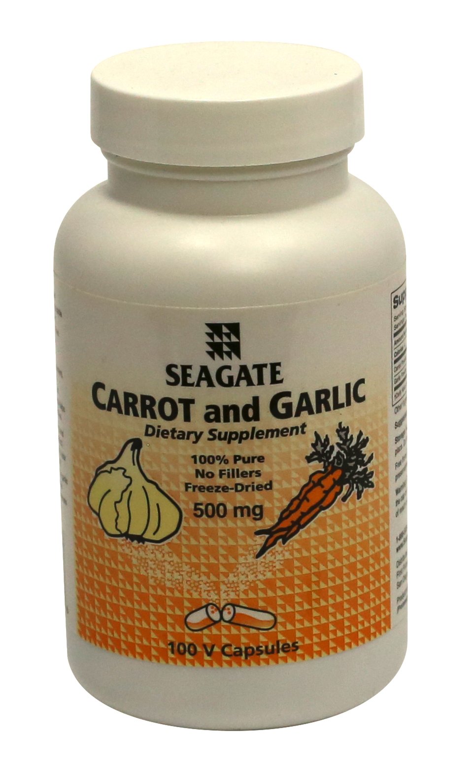 Seagate Carrot and Garlic 500mg Capsules 100 Count