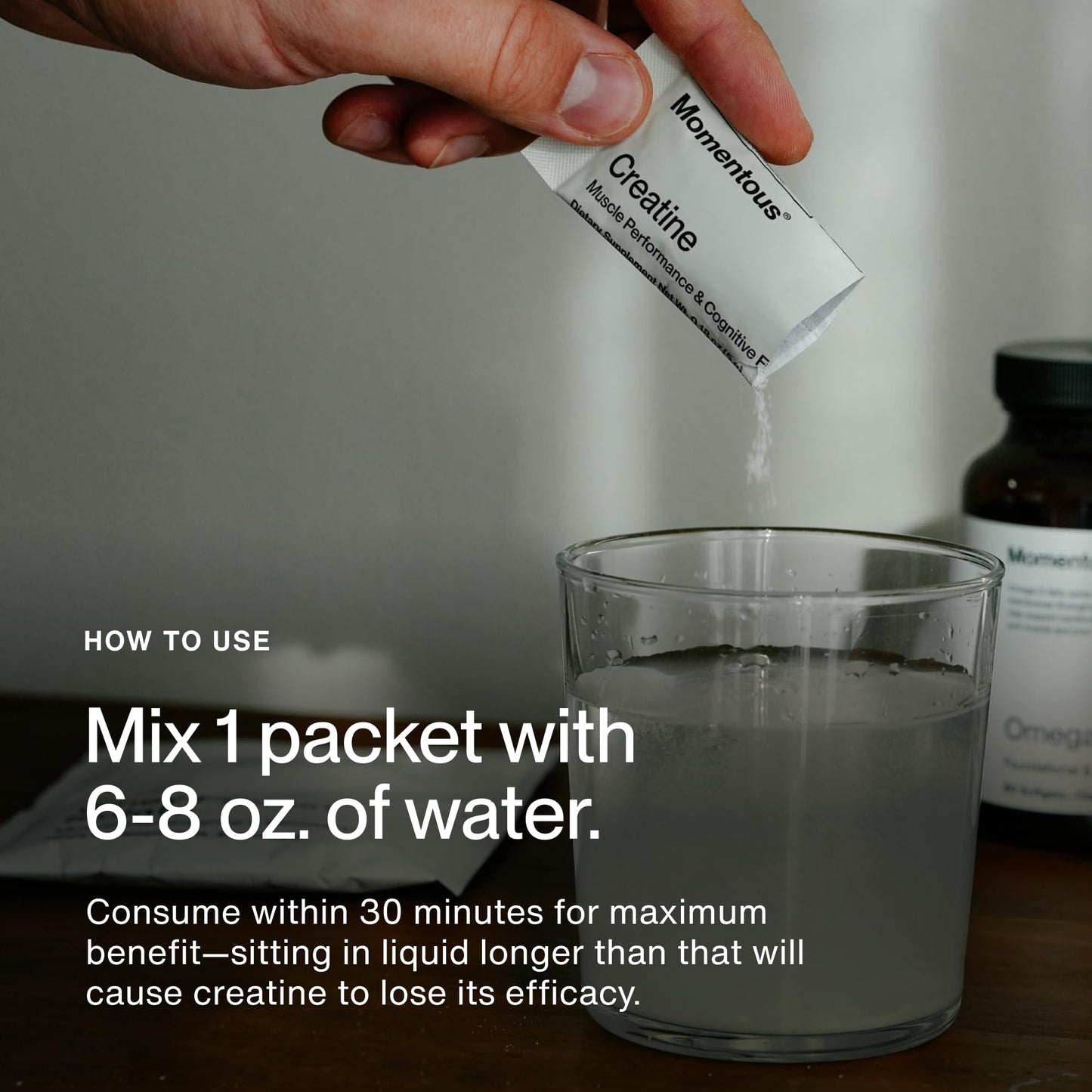 Momentous Creatine Monohydrate Powder, 5g per Serving, 15 Servings