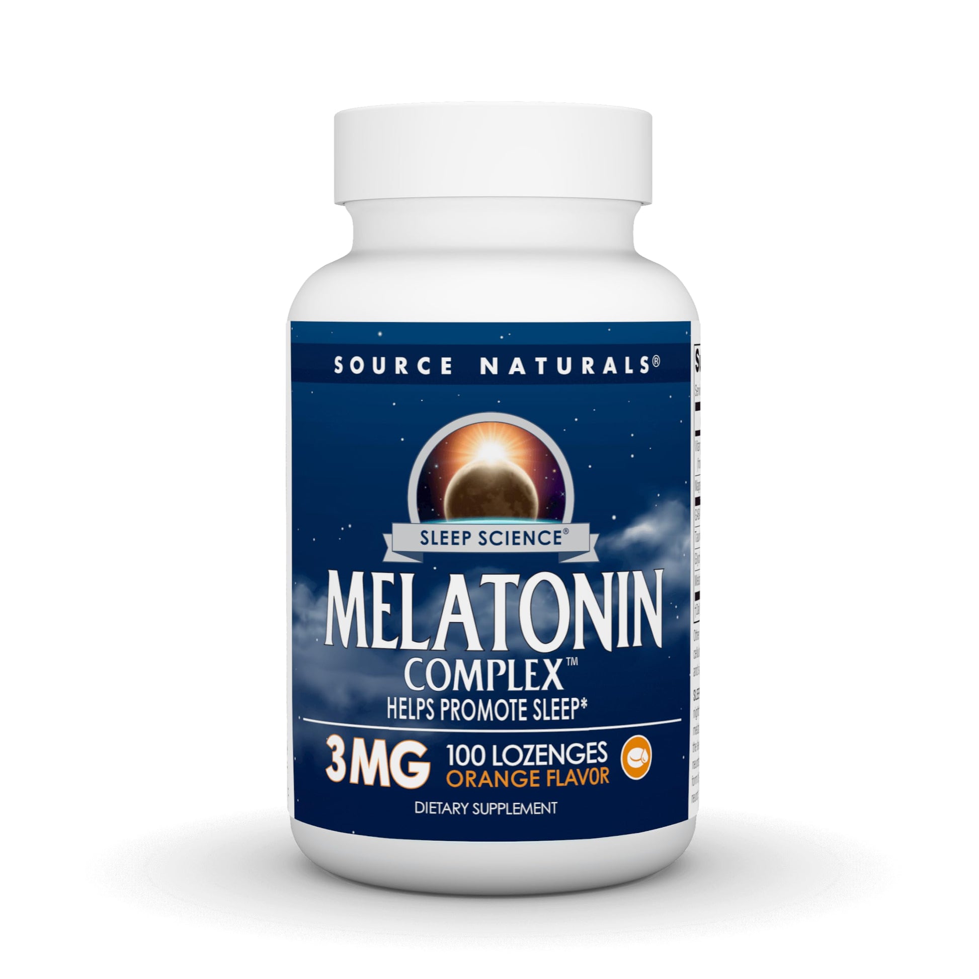 Source Naturals Melatonin Complex 3mg Lozenges, Orange Flavored, 100 Count